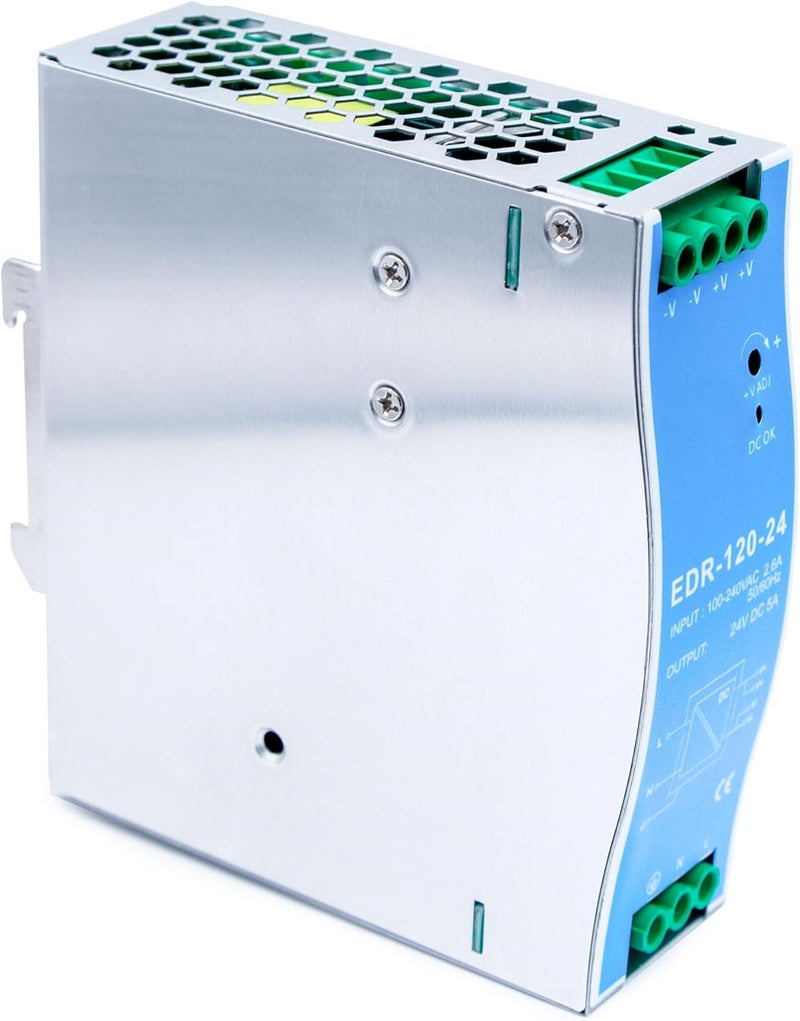 درافل وحدة تزويد الطاقة Duravel EDR-120-24 DIN Rail، خرج 24 فولت تيار مستمر، درجة صناعية - Image 1